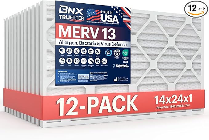 BNX TruFilter 14x24x1 Air Filter MERV 13 by BNX