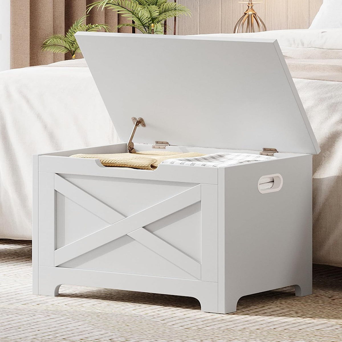 gaomon storage chest, wooden storage bench, modern style, main product view