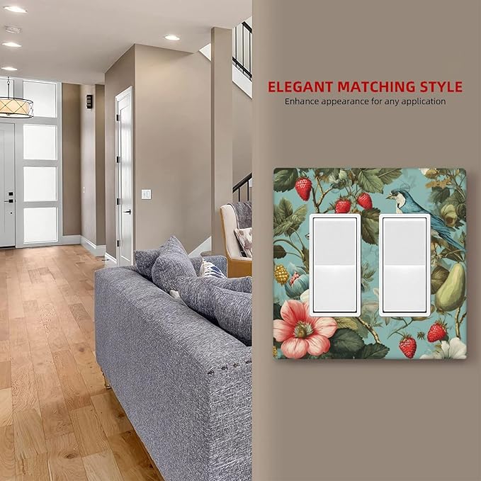 Bvtewkhz William Morris Flower 2 Gang Double Rocker Wall Plate Cover Decorative - Image 6