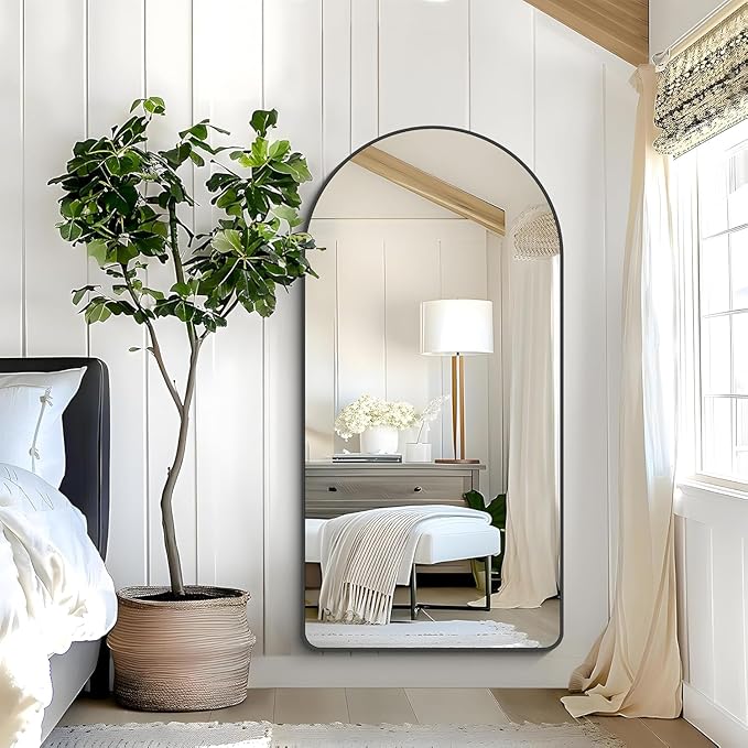 GLASHOM Arched Bathroom Mirror, Wall Mounted Mirror, Living Room, Vertically - Image 4