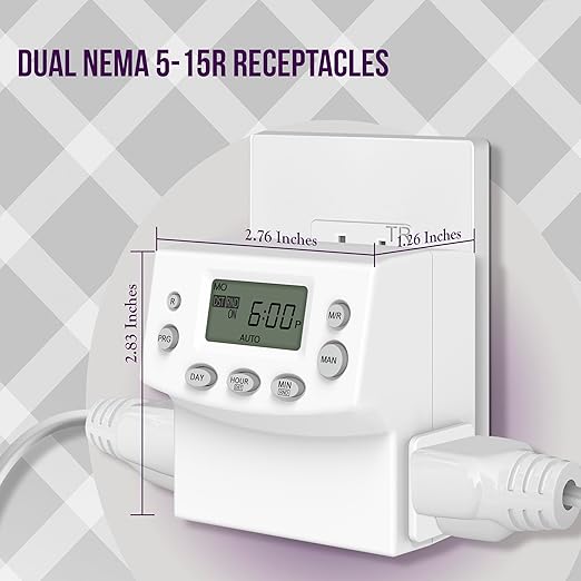 ENERLITES Heavy Duty Programmable Digital Plug-in Timer - Image 2