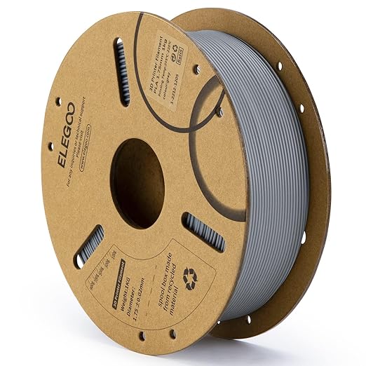 ELEGOO PLA Filament 1.75mm Grey 1KG, 3D Printer Filament Dimensional Accuracy by ELEGOO