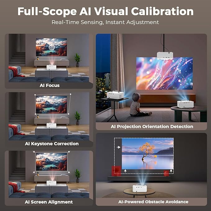 Outdoor-Projector-4k with WiFi and Bluetooth, 35W DoIby Audio, AI Auto Focus - Image 5