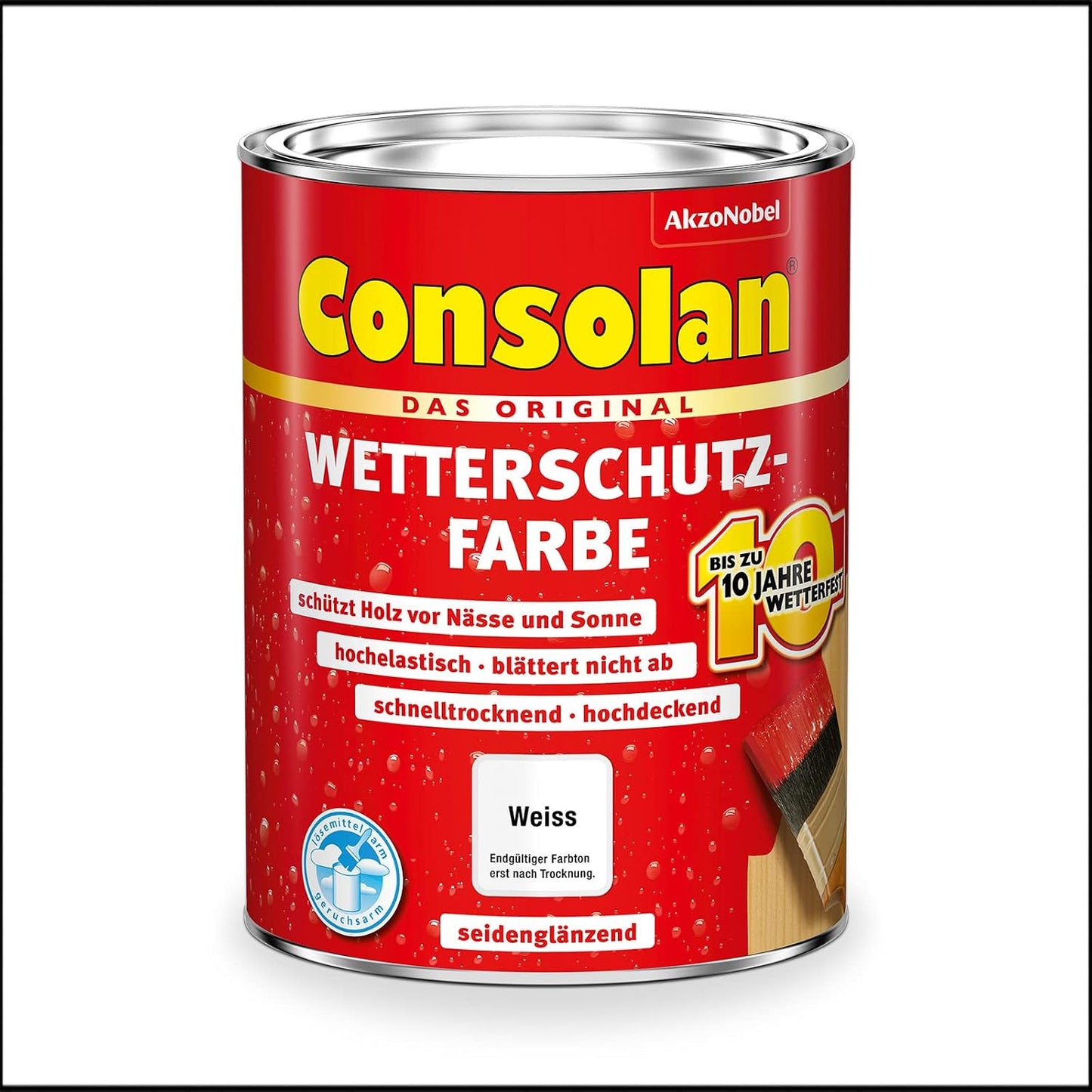 Consolan Weatherproof White Acrylic Paint 5000 Milliliters