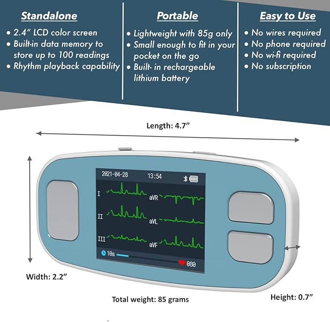 EMAY 6L Portable ECG Monitor | Record ECG and Heart Rate in 6 Channels | - Image 9