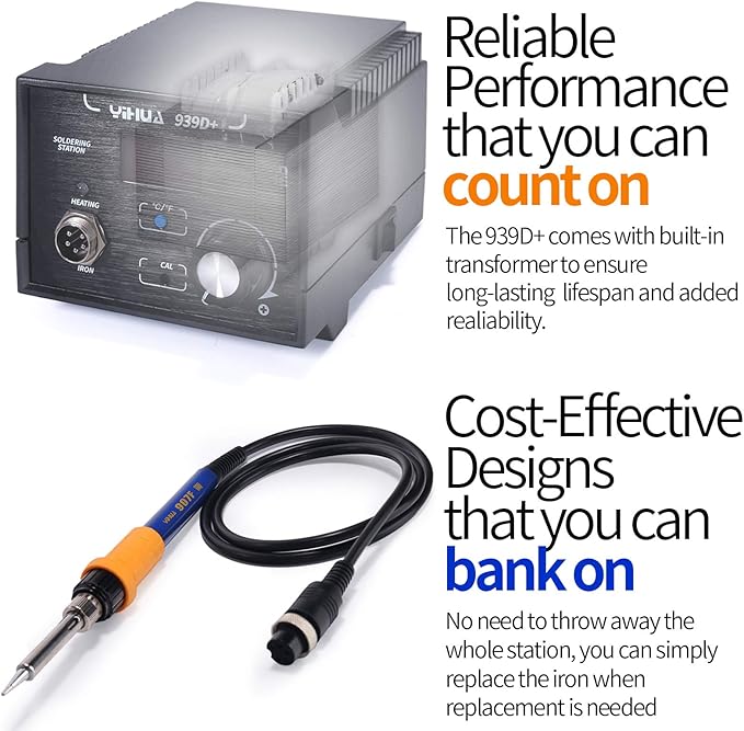 YIHUA 939D+ Digital Soldering Station, 75 Watt Equivalent - Image 5