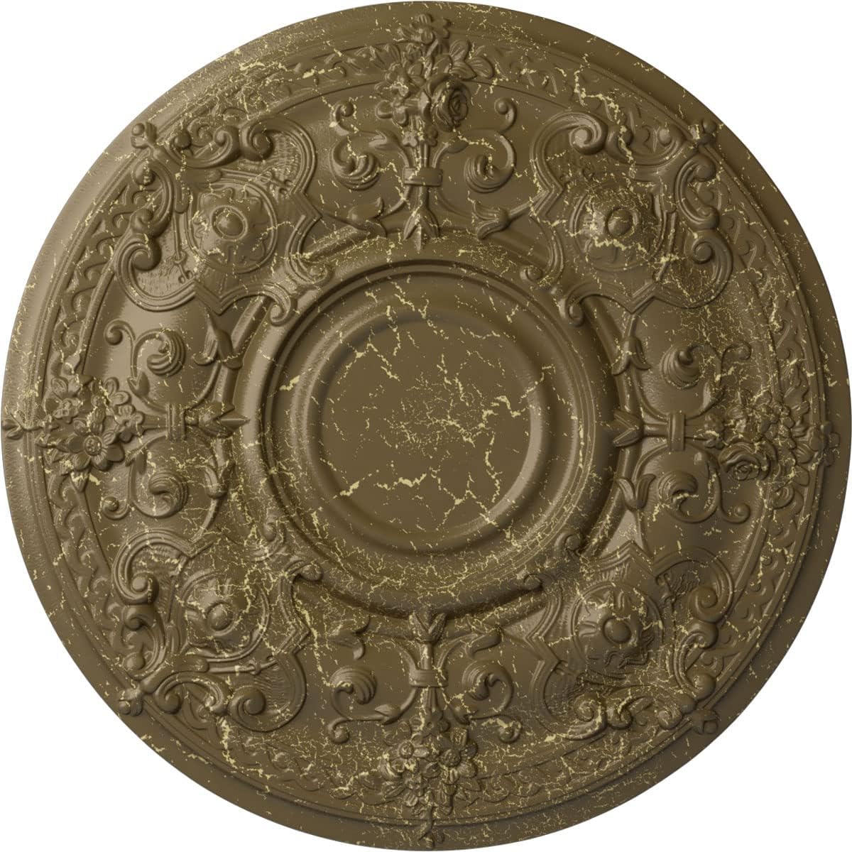 Ekena Millwork CM28OSMMC Cm28Osmmc Oslo Ceiling Medallion, 28-1/8" X 1-3/4", Mississippi Mud Crackle