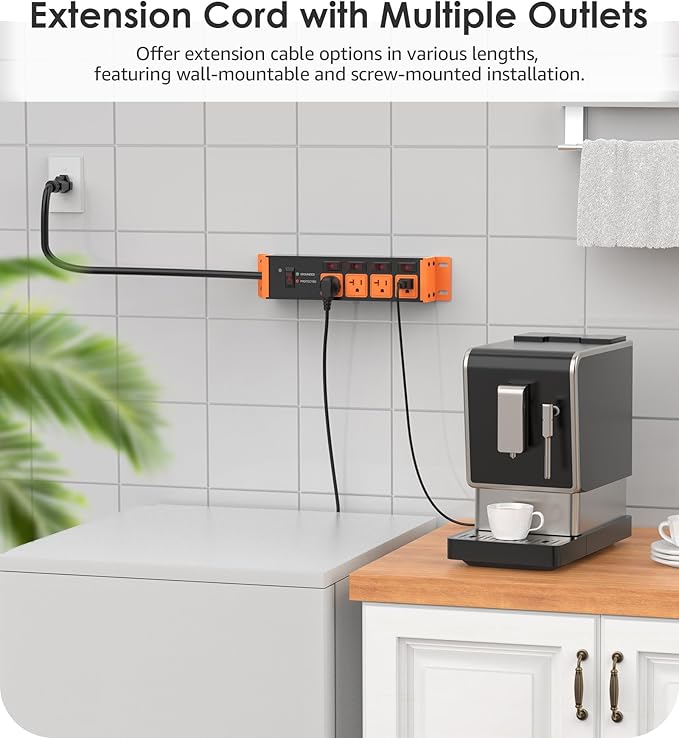 CCCEI Heavy Duty Surge Protector Power Strip 20 Amp Individual Switches. 15FT - Image 5