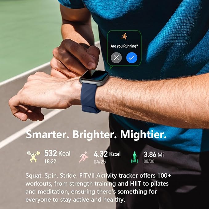 FITVII Health & Fitness Tracker, Smart Watch - Image 6