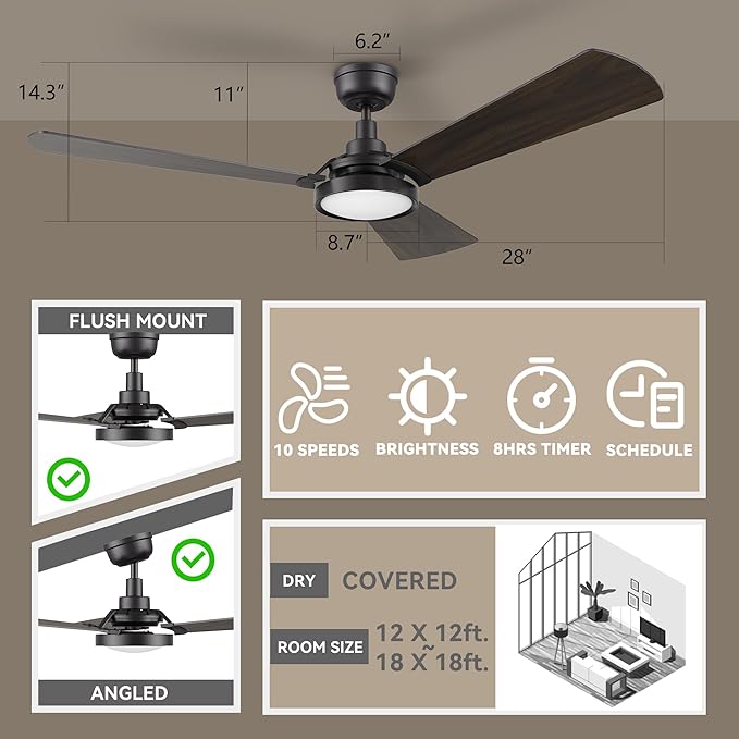 SMAAIR 56inch Smart Wifi Ceiling Fans - Image 6