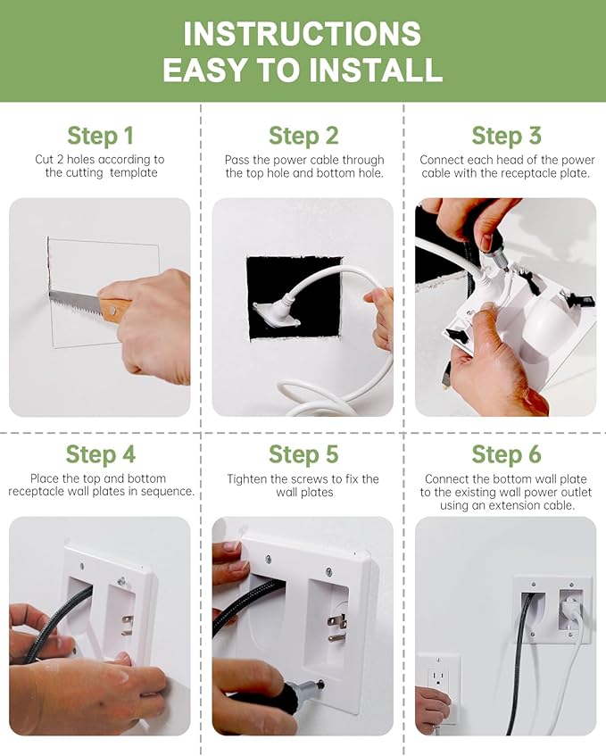 HAPYTHDA in Wall Cable Management Kit, TV Cord Hider - Image 5