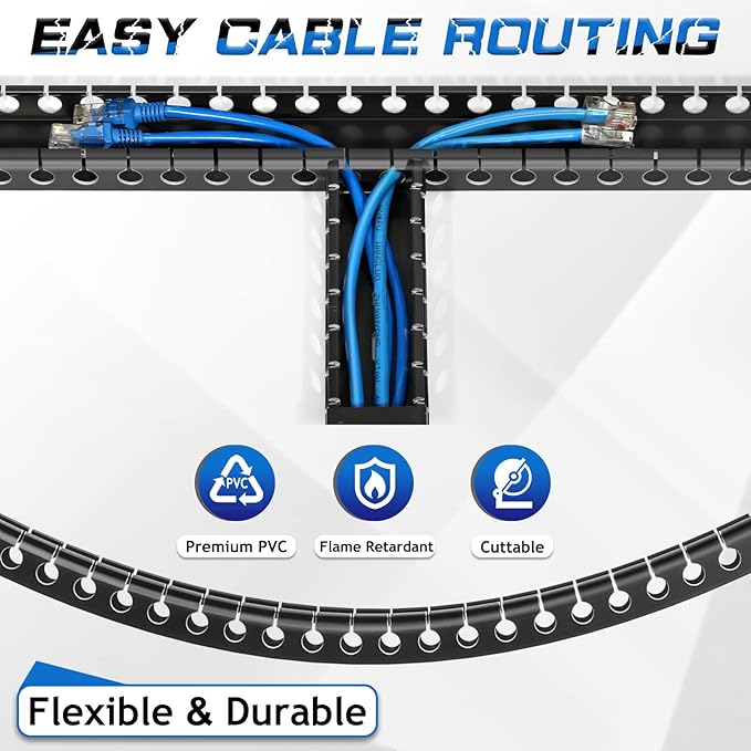 ZhiYo Cable Raceway 156in, Server Rack Cable Management Under Desk Cord - Image 4
