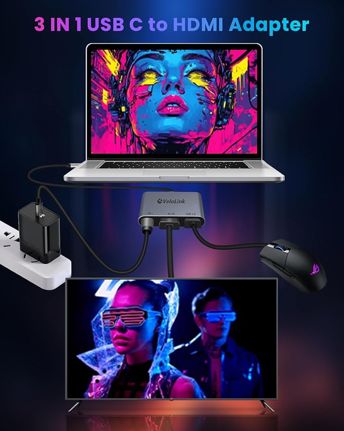 USB C HUB usbc to hdmi Adapter USB c multiport Adapter Equipped - Image 3