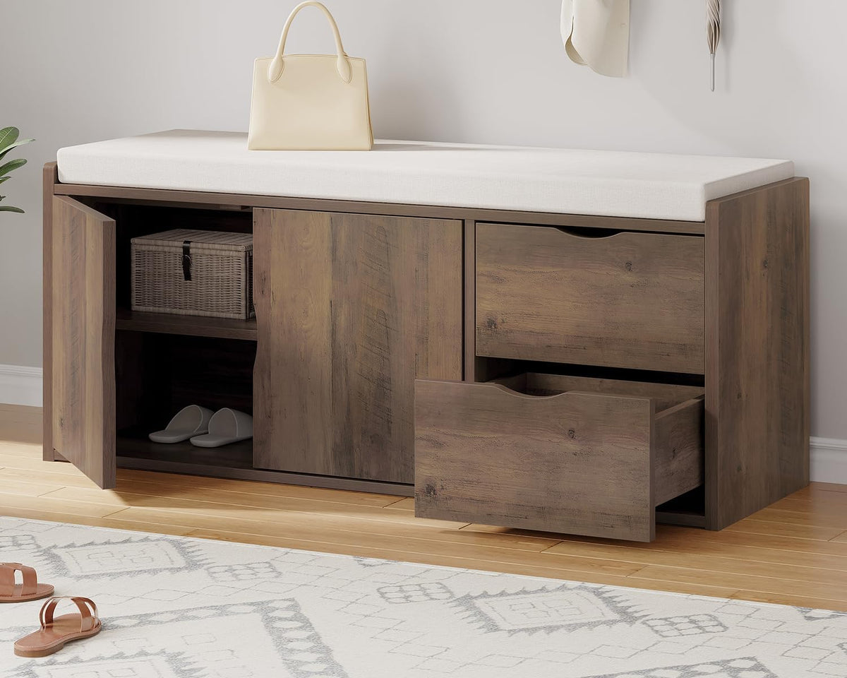 lvb entryway bench with storage, 40" shoes bench, main product view