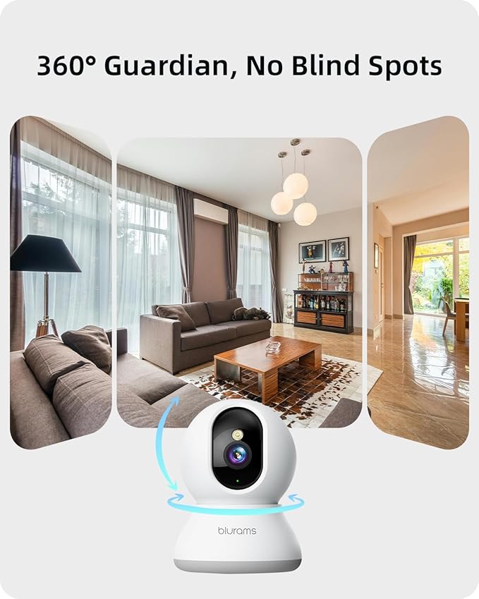 Security Camera 2K, blurams Baby Monitor Dog Camera 360-degree - Image 3