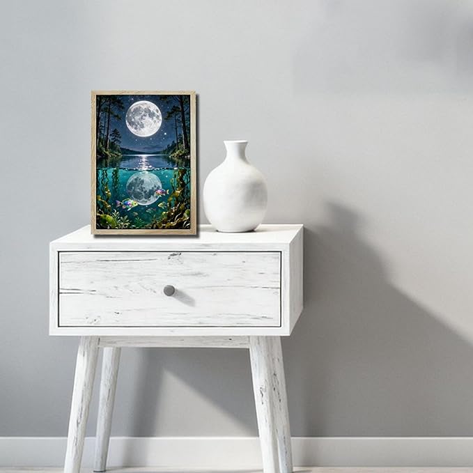 URVIP LED Glowing Photo Frame, 3D Starry-Sky Moon Animal Wall Art, 9x12 Inches - Image 5