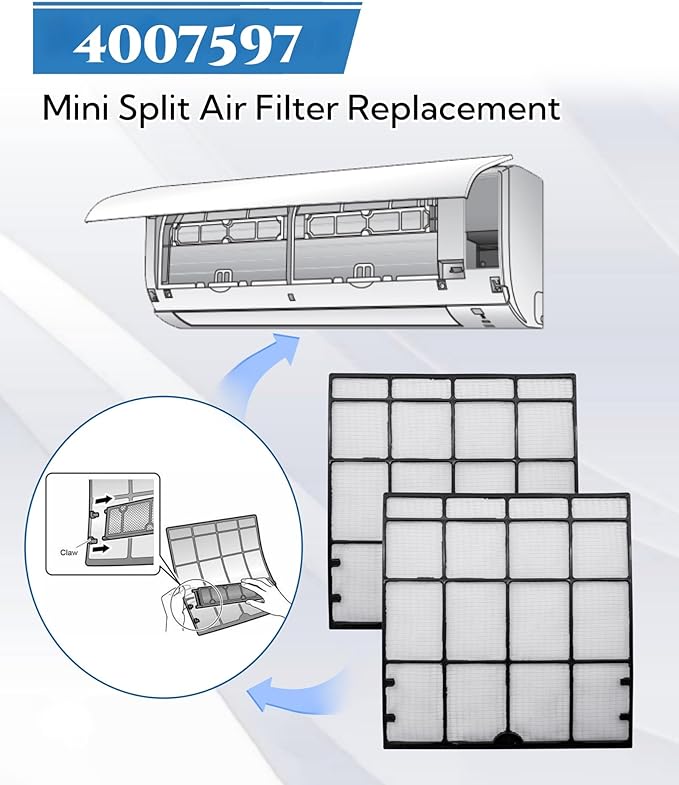 2 Pcs 4007597 Mini Split Air Filter Replacement Compatible - Image 2