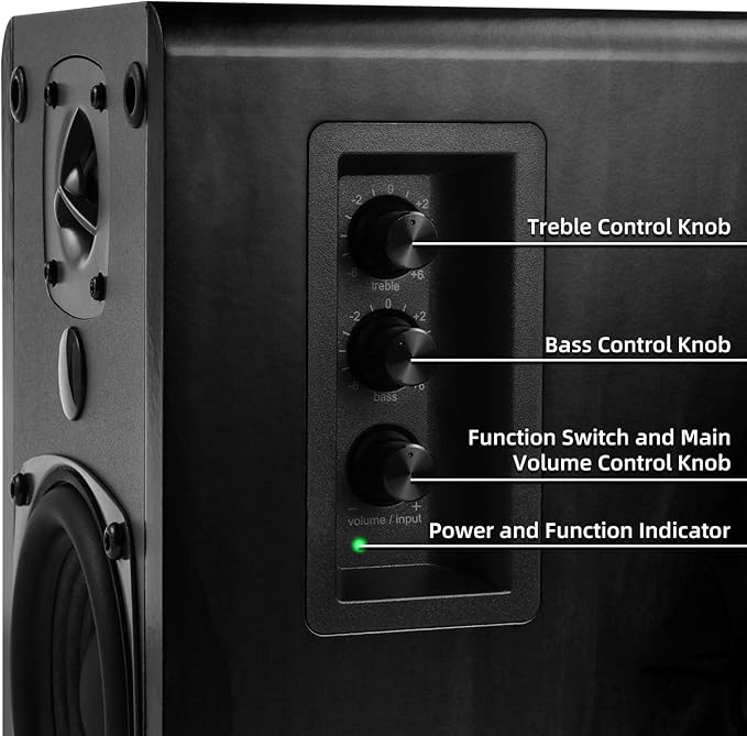SINGING WOOD BT27 Active Powered Bluetooth Bookshelf Speakers - Image 6