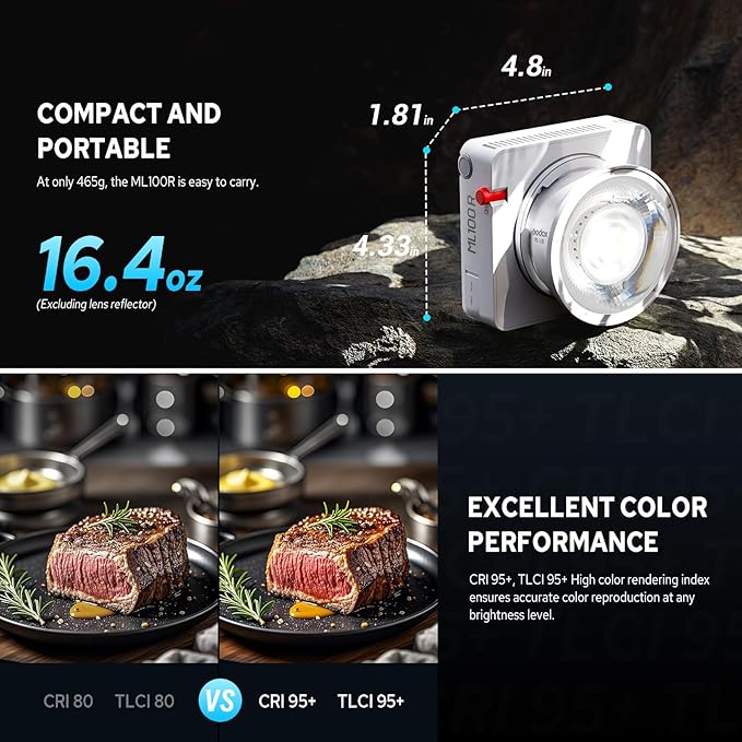 Godox ML100R RGB LED Video Light, 110W 1800K-1000K Full Color RGB LED COB - Image 5