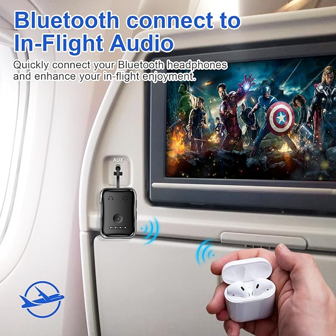 Premium Bluetooth 5.4 Transmitter, Airplane Wireless Adapter, Supports 2 - Image 2