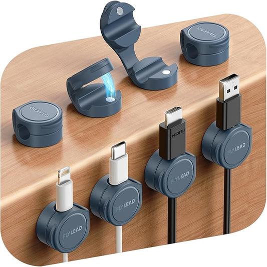 8-Pack Silicone Cord Organizer Magnetic Cable Clips, Adhesive Cable Management by Sincerityisworththewait