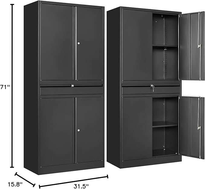 SISESOL Metal Garage Storage Cabinet - Image 2