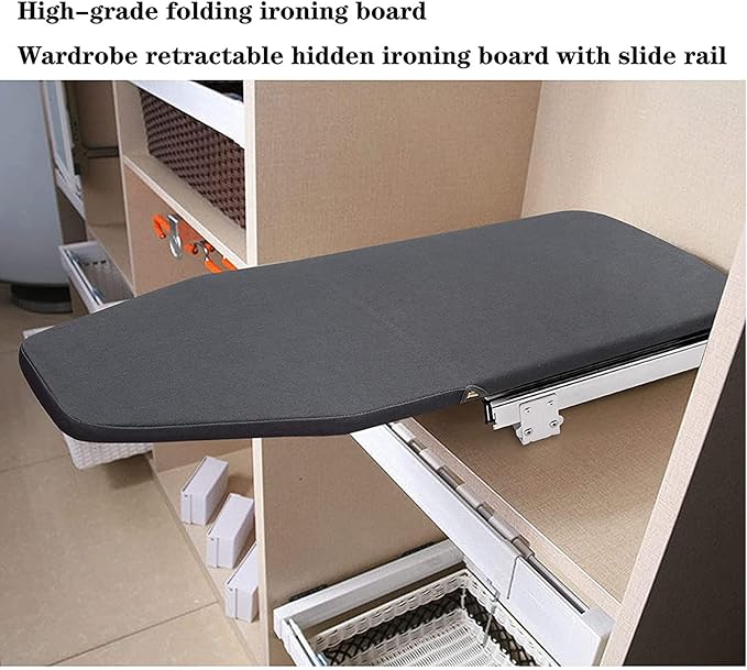 AKOZLIN Retractable Pull Out Ironing Board Closet Sliding Out Swivel Iron Board - Image 7