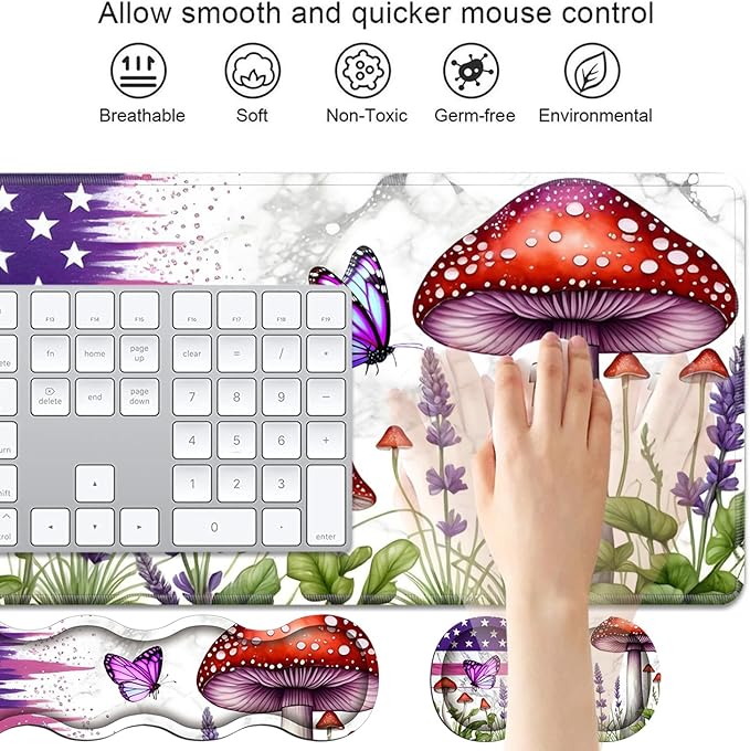 4 in 1 Ergonomic Keyboard Wrist Rest & Mouse Pad Wrist Rest Set, Large XXL - Image 3