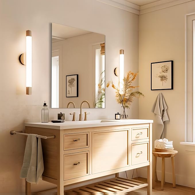 Mirrorons Frameless Mirror, Wall Mirror 24" x 32", Modern Rectangle Bathroom - Image 3
