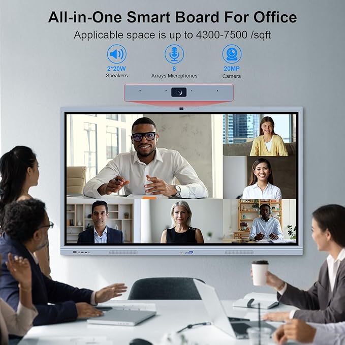 JYXCN 65" 4K Smart Board Interactive Digital Whiteboard, Android 11 & Windows - Image 4