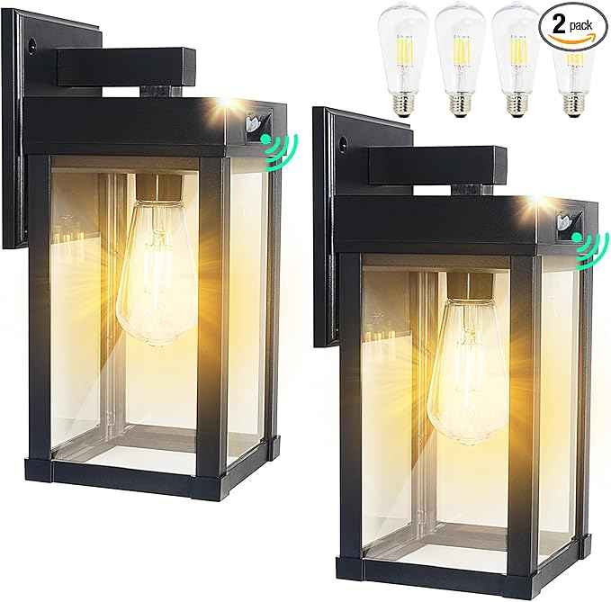 CYHKEE 2 Pack Solar Wall Lights Outdoor Waterproof by CYHKEE