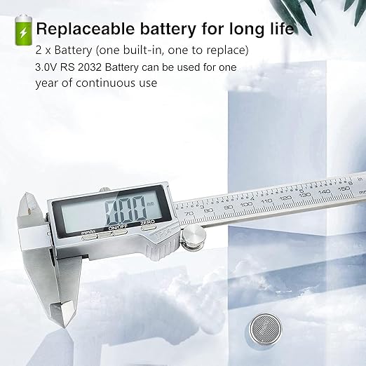 Electronic Digital Vernier Caliper, LOUISWARE Stainless Steel Caliper 150mm/0-6 - Image 6