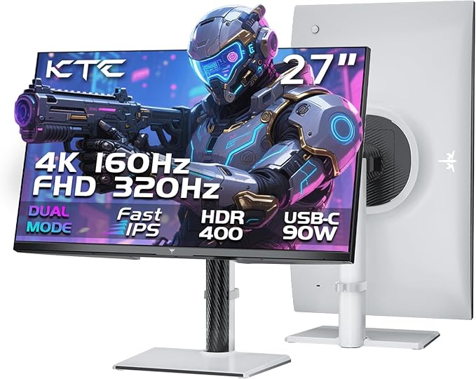 KTC 27 Inch 4K Gaming Monitor, Dual Mode UHD 160Hz & FHD 320Hz, Fast IPS by KTC