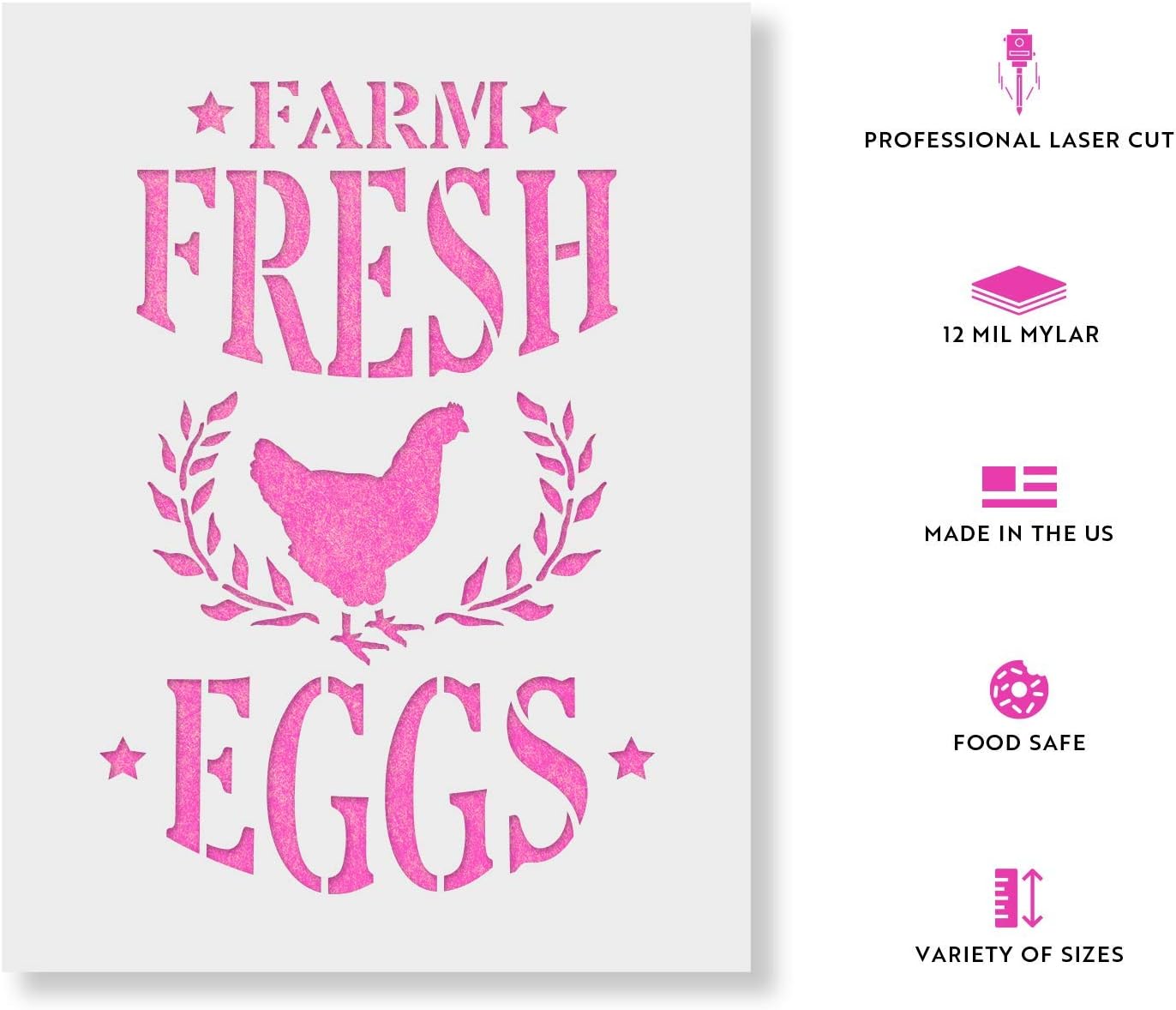 Farm Fresh Eggs Stencil - Perfect for Rustic Home Decor and DIY Projects: Embracing Farmhouse Stencils