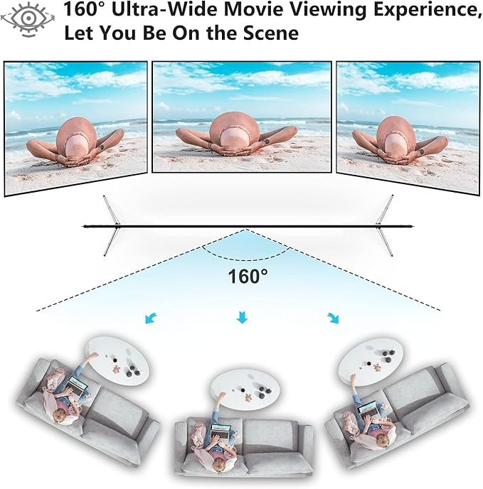 Projector Screen with Stand, Vamvo 100 inch Portable Foldable Projection Screen - Image 4