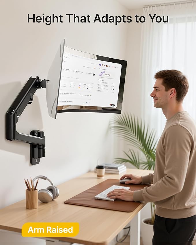 monTEK Monitor Wall Mount for 17-57“ up to 59.4 lbs Ultrawide Screens, Single - Image 8