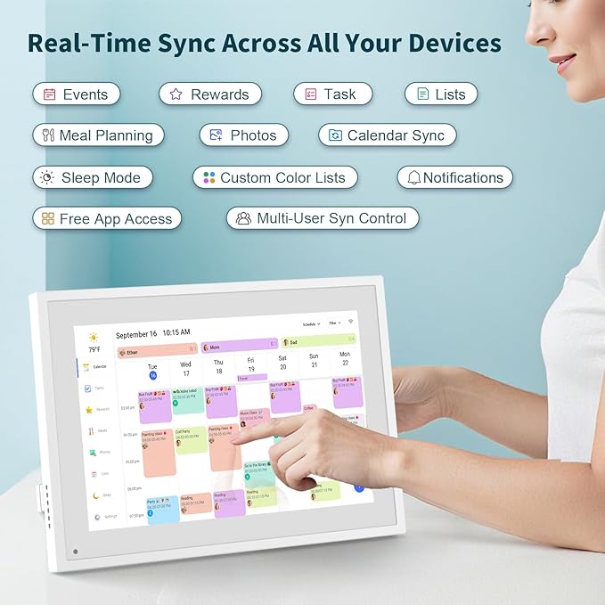Canupdog 10.1 inch Digital Calendar & Chore Chart, Smart Touchscreen - Image 3