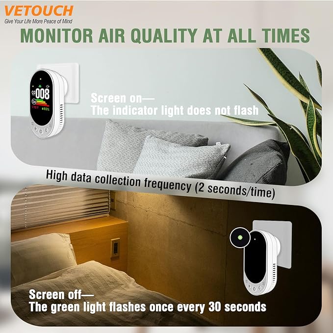 VETOUCH Plug-in Combination air Detector, 4 in 1 Combination Natural Gas and - Image 5