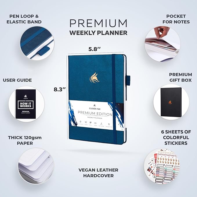 Clever Fox Planner Premium Edition – Undated Luxurious Weekly & Monthly Planner - Image 2