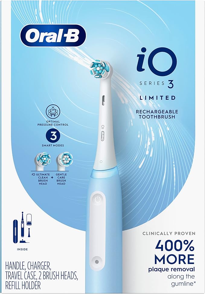 Oral-B iO Deep Clean Rechargeable Electric Powered Toothbrush, Icy Blue - Image 9