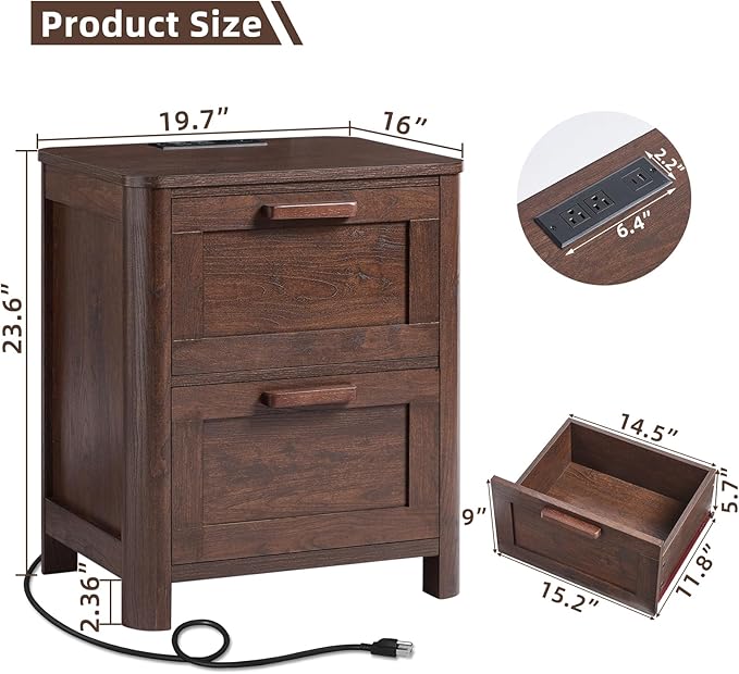Joaxswe Farmhouse Nightstand Set of 2 - Image 3