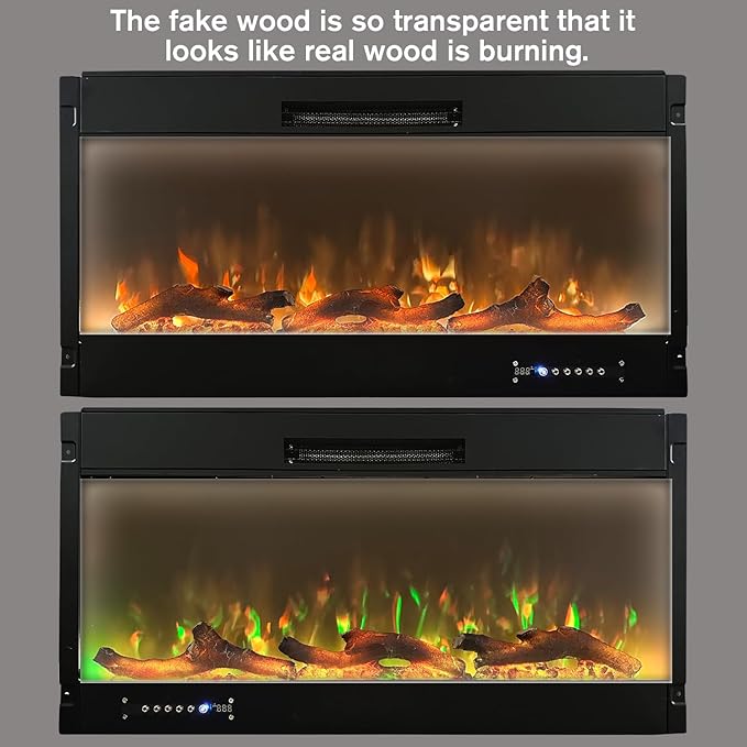 Electric Fireplace Wall Fireplace Recessed Electric Fireplace Synthetic Resin - Image 3