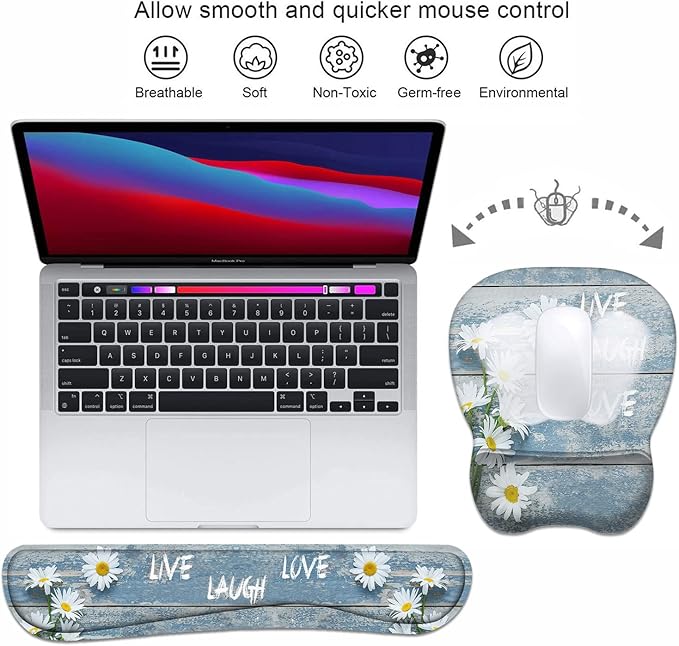 Mouse Pad Wrist Support and Keyboard Wrist Rest Set - Image 3