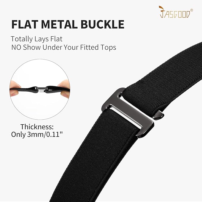 JASGOOD Women No Show Stretch Belt Elastic Web Strap Belt - Image 4