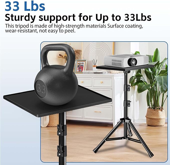 REHOSEUP Projector Stand, 33LB Load Bearing & 22-55" Height Adjustable - Image 2