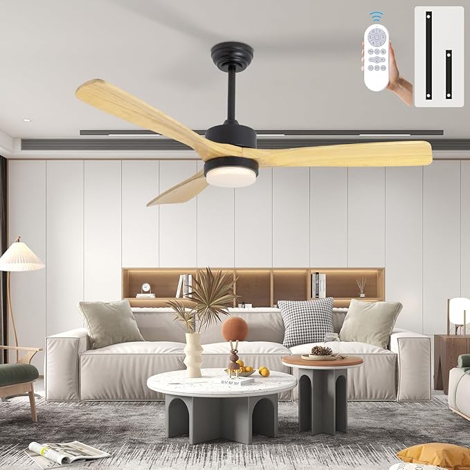 revoici 52” Ceiling Fans with Lights Remote Control, Quiet DC Motor 3 Blade - Image 9
