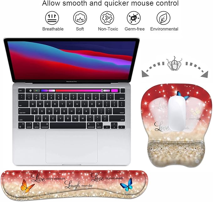 Ergonomic Mouse Pad Wrist Support and Keyboard Wrist Rest Set - Image 3