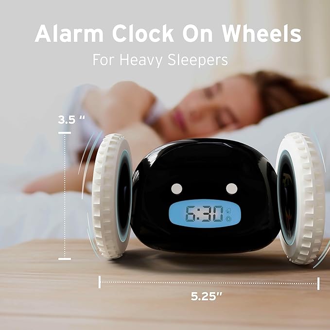 CLOCKY Extra Loud Alarm Clock for Heavy Sleepers on Wheels Rolls Runs Away - Image 8