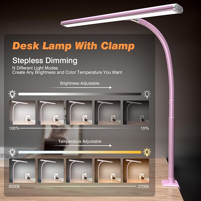 Airlonv LED Desk Lamp for Office Home, Eye-Caring Desk Light - Image 2