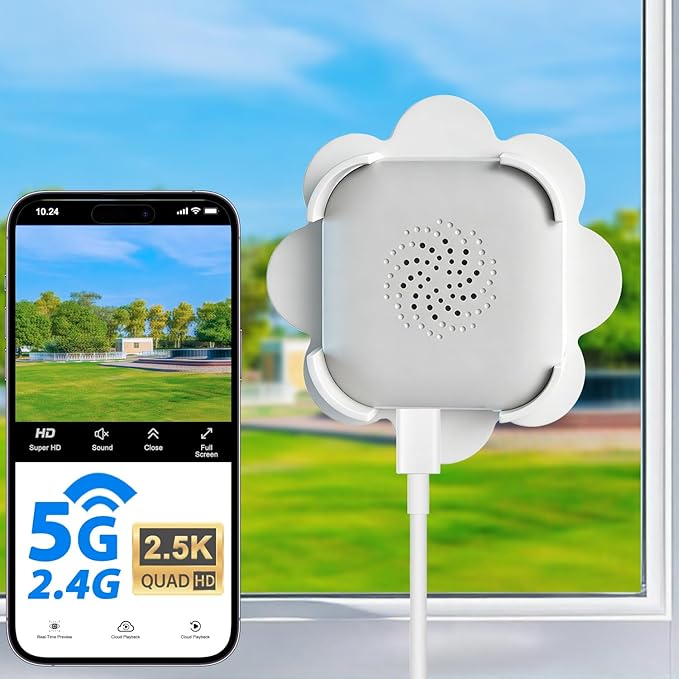 2.5K Window Camera, 5GHz & 2.4GHz Window Security Cameras by Tutoview